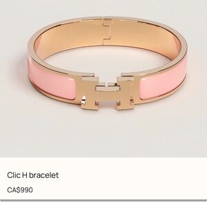 *Authentic* Hermès Clic H Bracelet in Pink and Rose Gold
